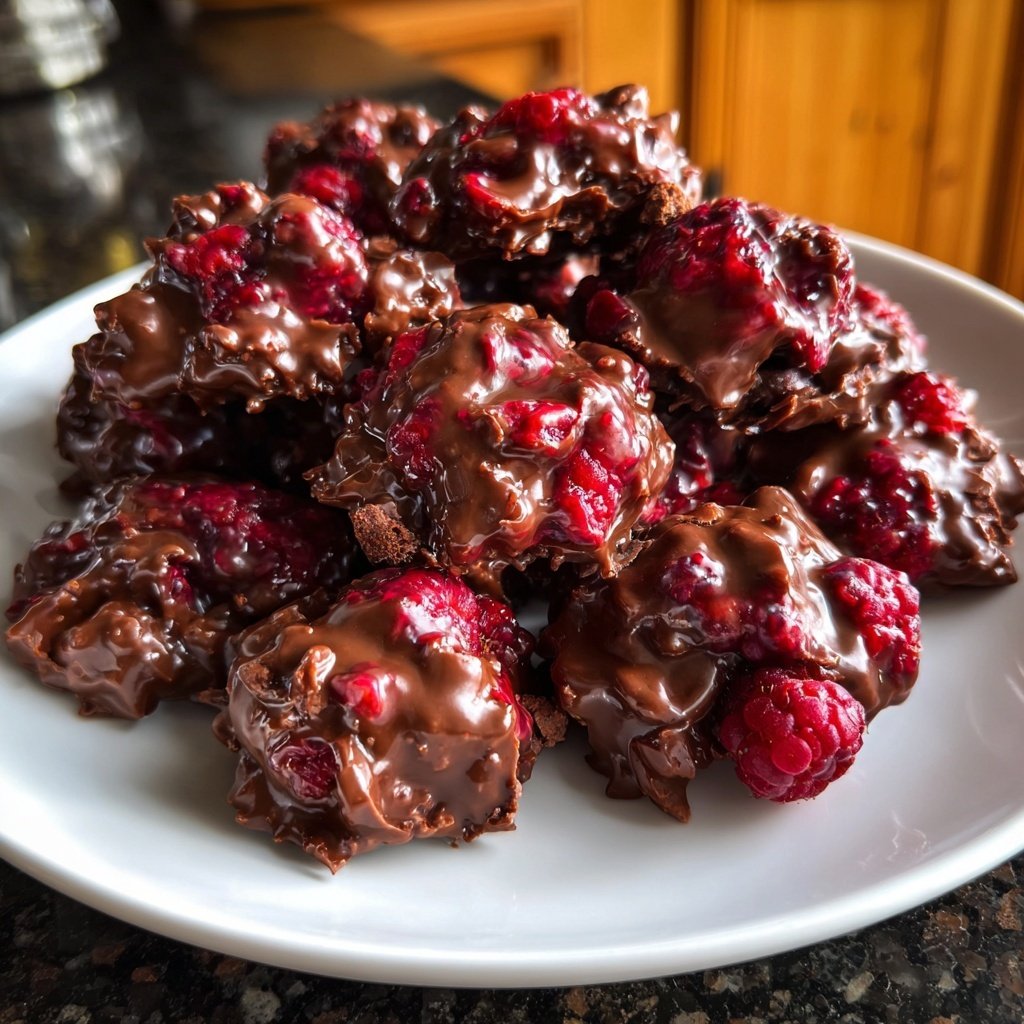 Valentines Treats Chocolate Raspberry Clusters