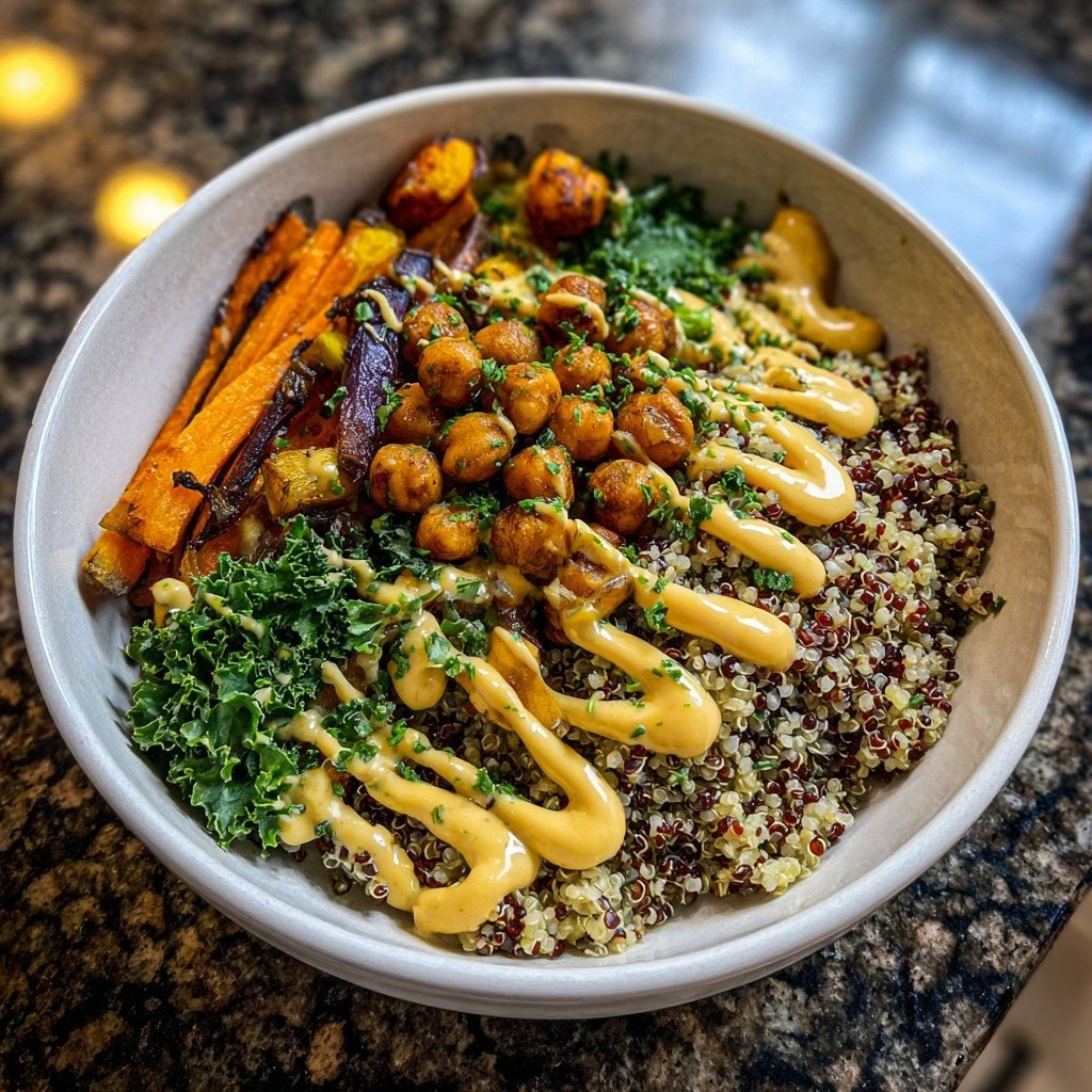 Healthy Dinner Lemon Tahini Veggie Bowl