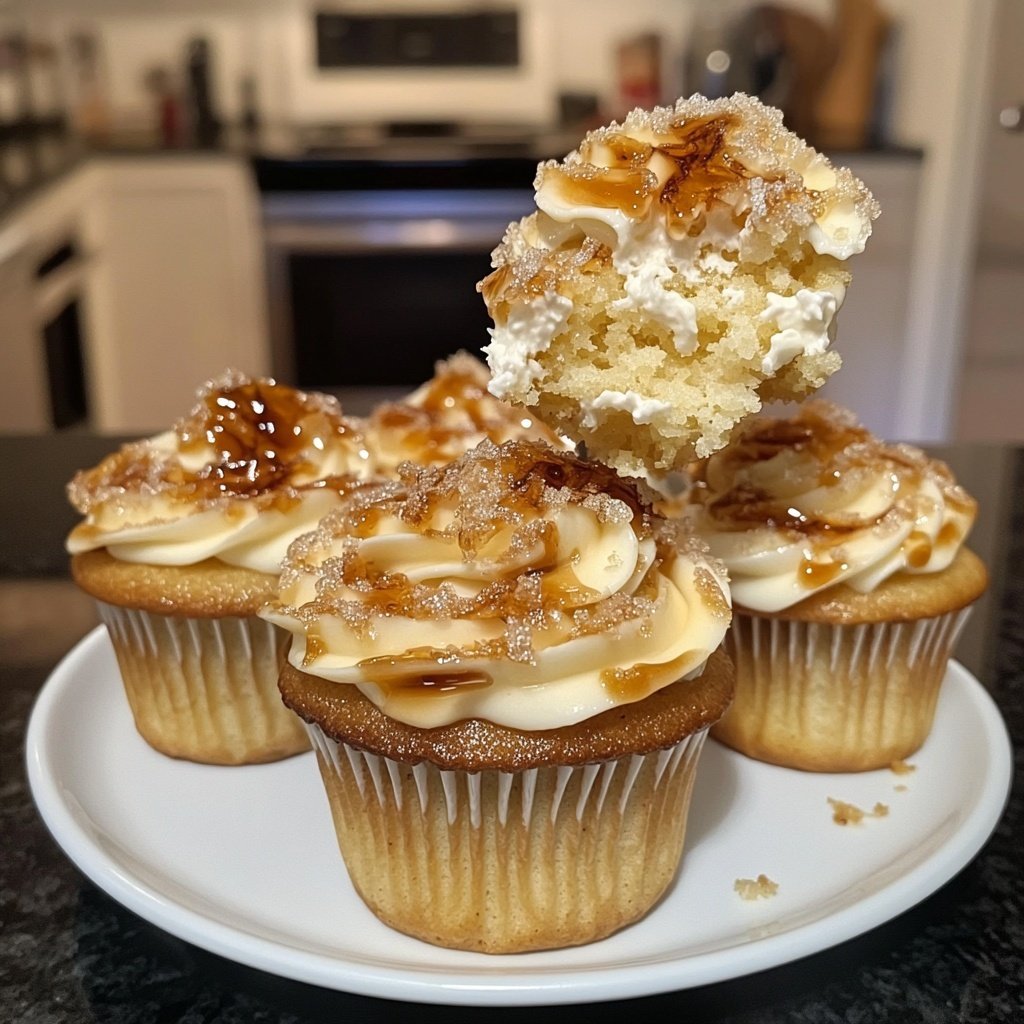 Vanilla Bean Crème Brûlée Cheesecake Cupcakes