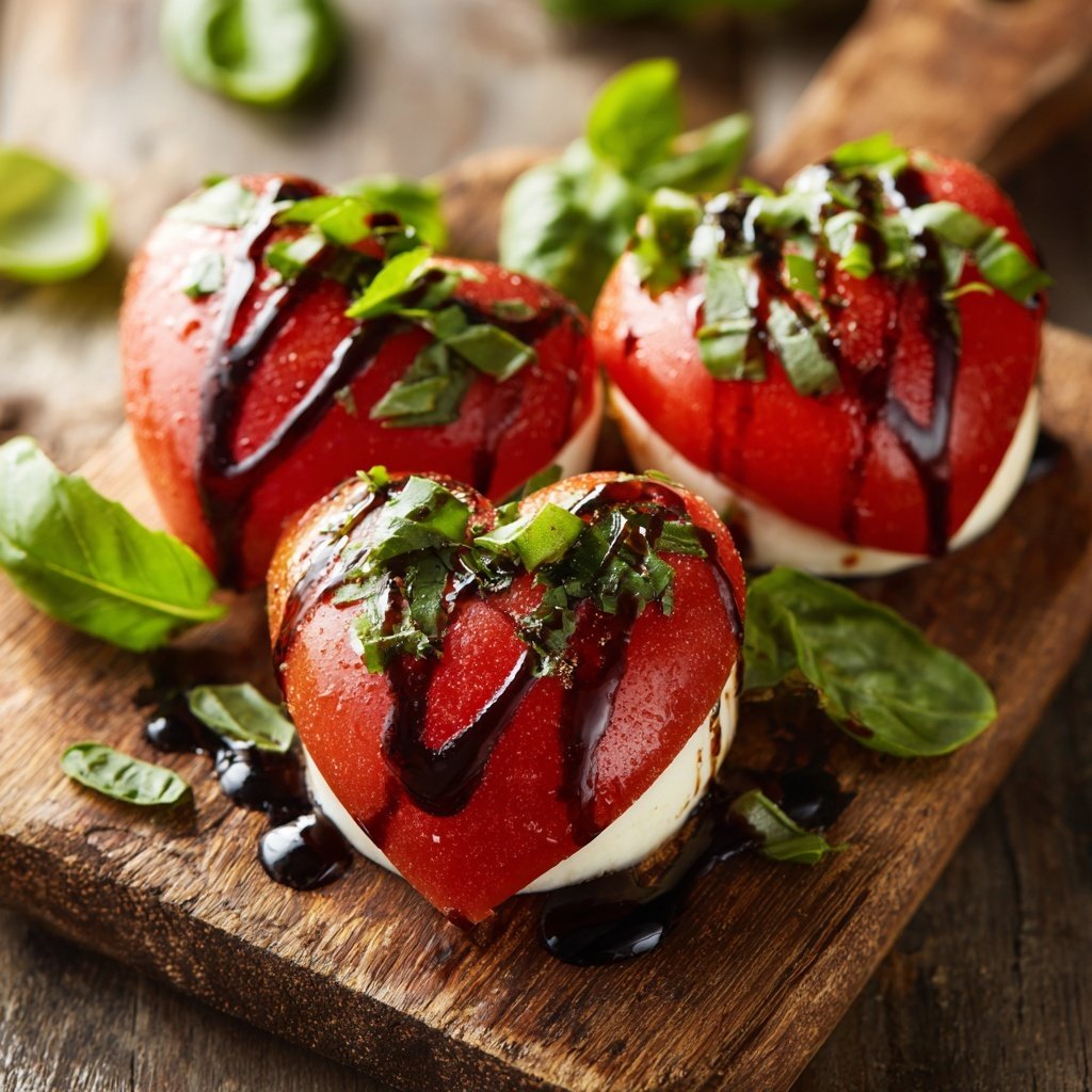 Caprese Salad with Heart Tomatoes