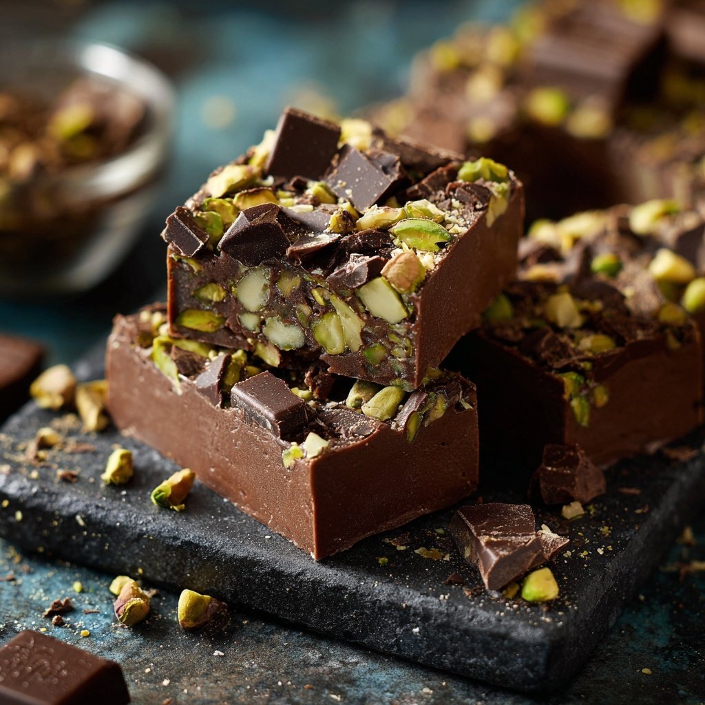 Chocolate Pistachio Fudge