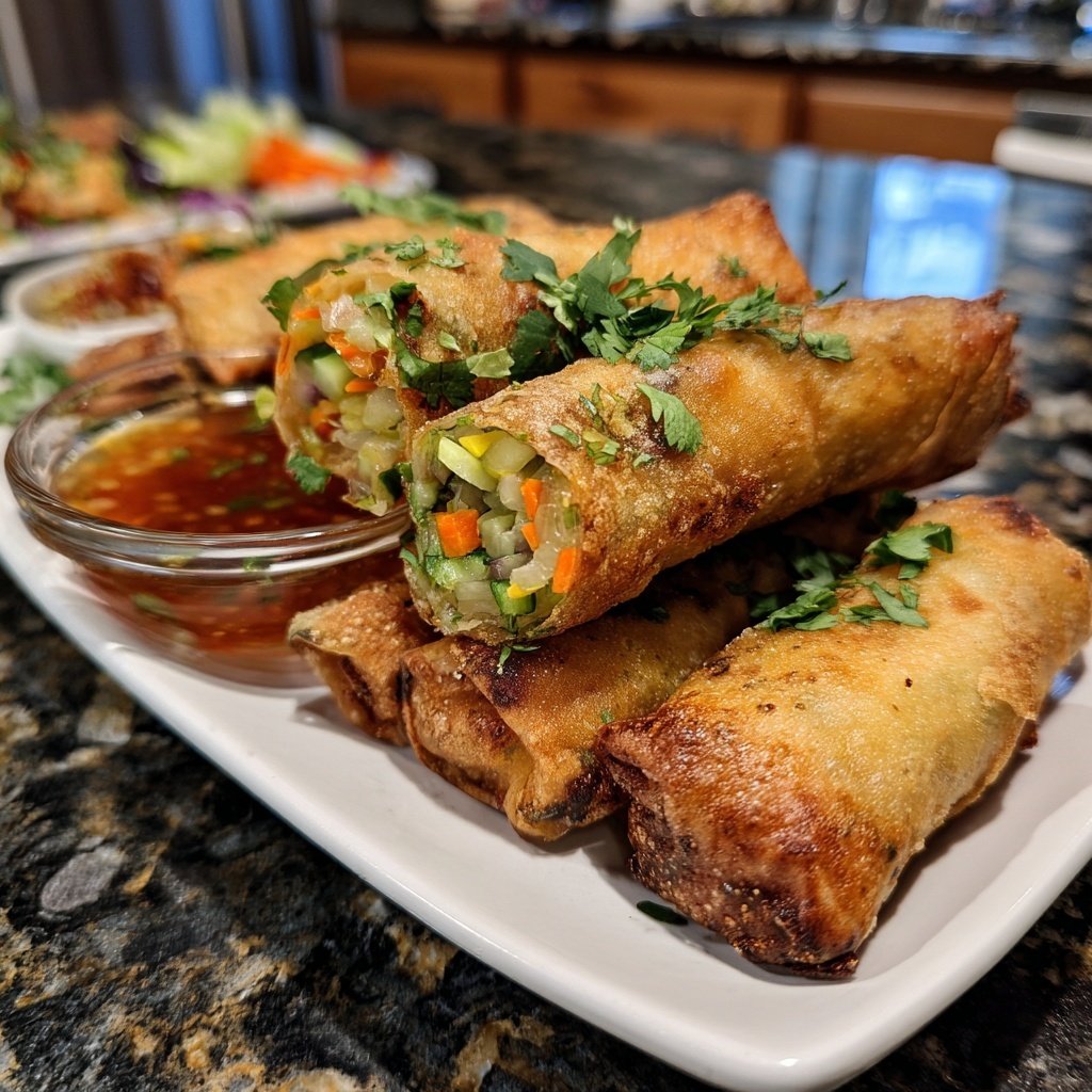 Super Bowl Party Food Veggie Spring Rolls