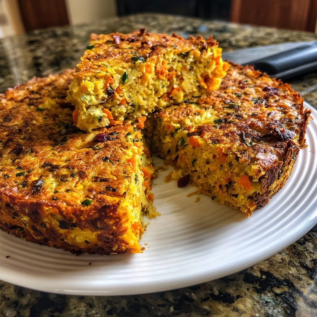 Baked Veggie Chickpea Rice Cake