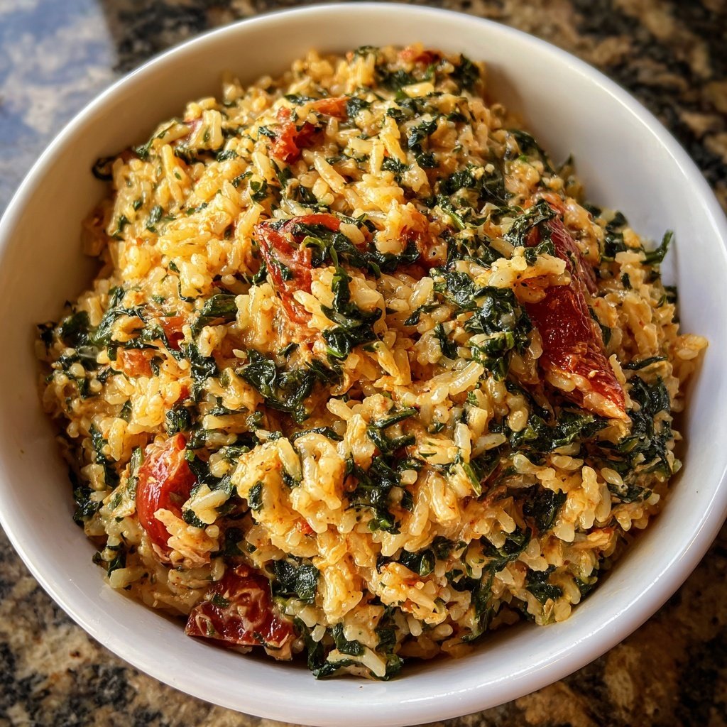 Creamy Spinach Tomato Rice