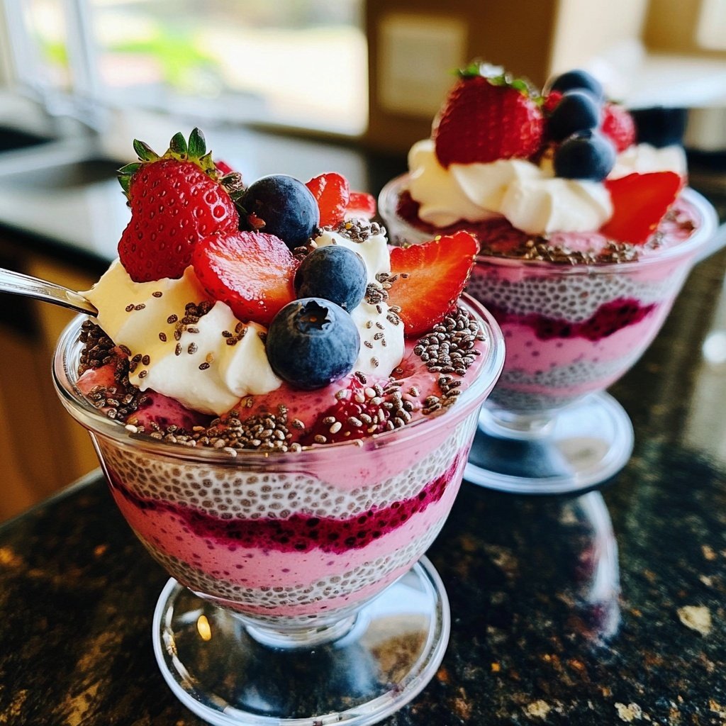 Valentine Breakfast Berry Chia Parfaits