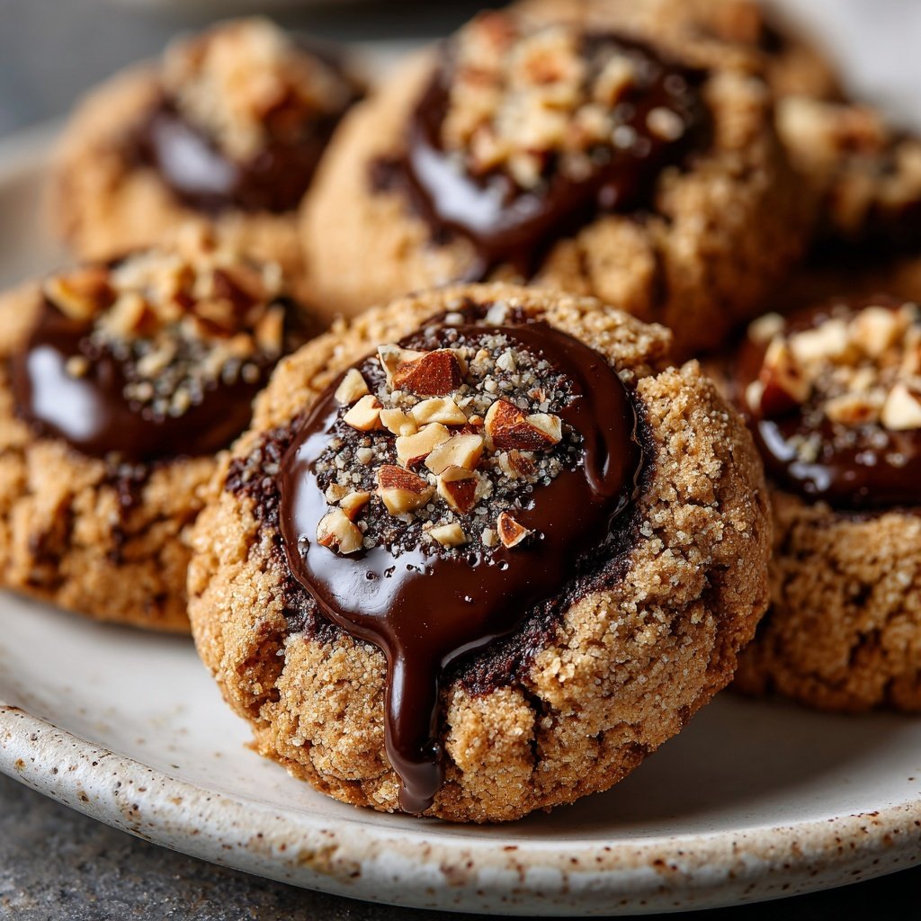 Chocolate Hazelnut Thumbprint Cookies