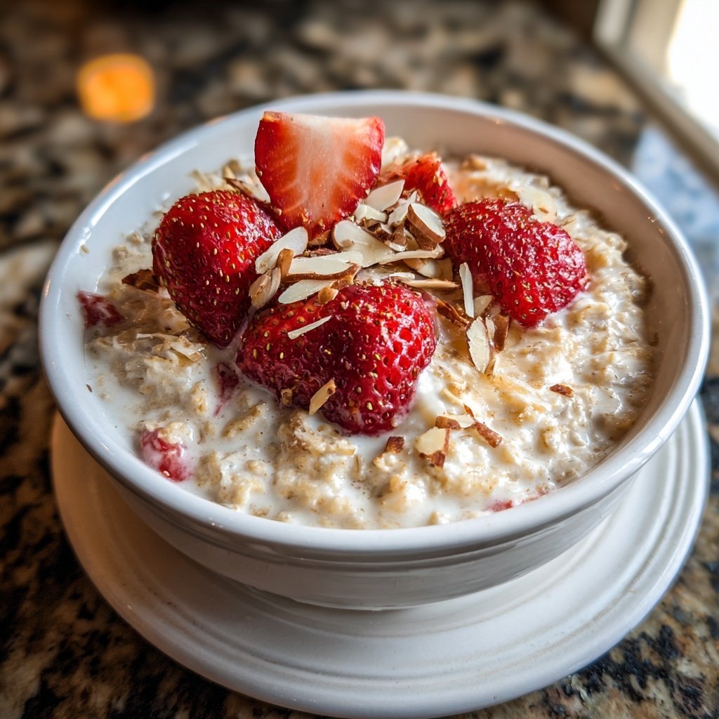 Valentine Breakfast Almond Berry Oatmeal