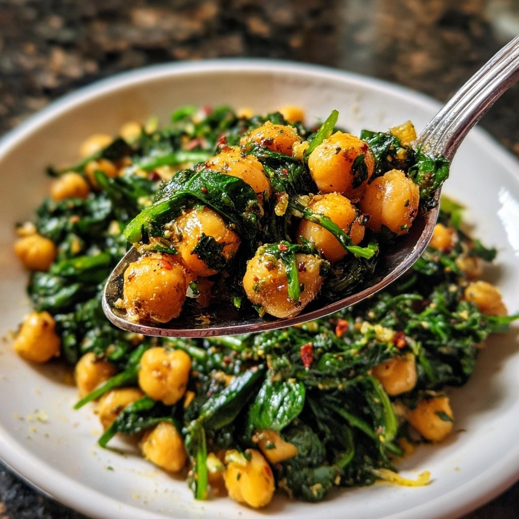 Lemon Herb Chickpea Skillet with Spinach