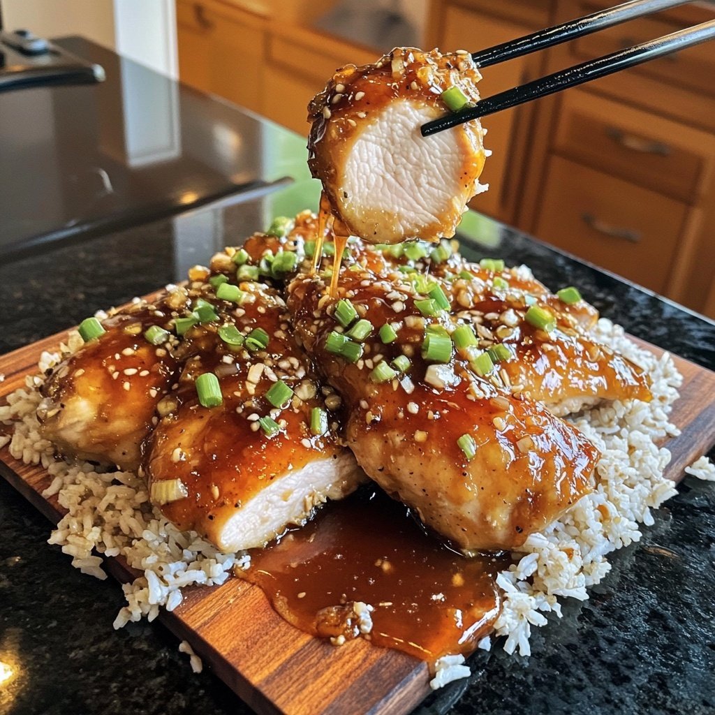 Caramelised Soy Chicken in Garlic Ginger Broth with Rice