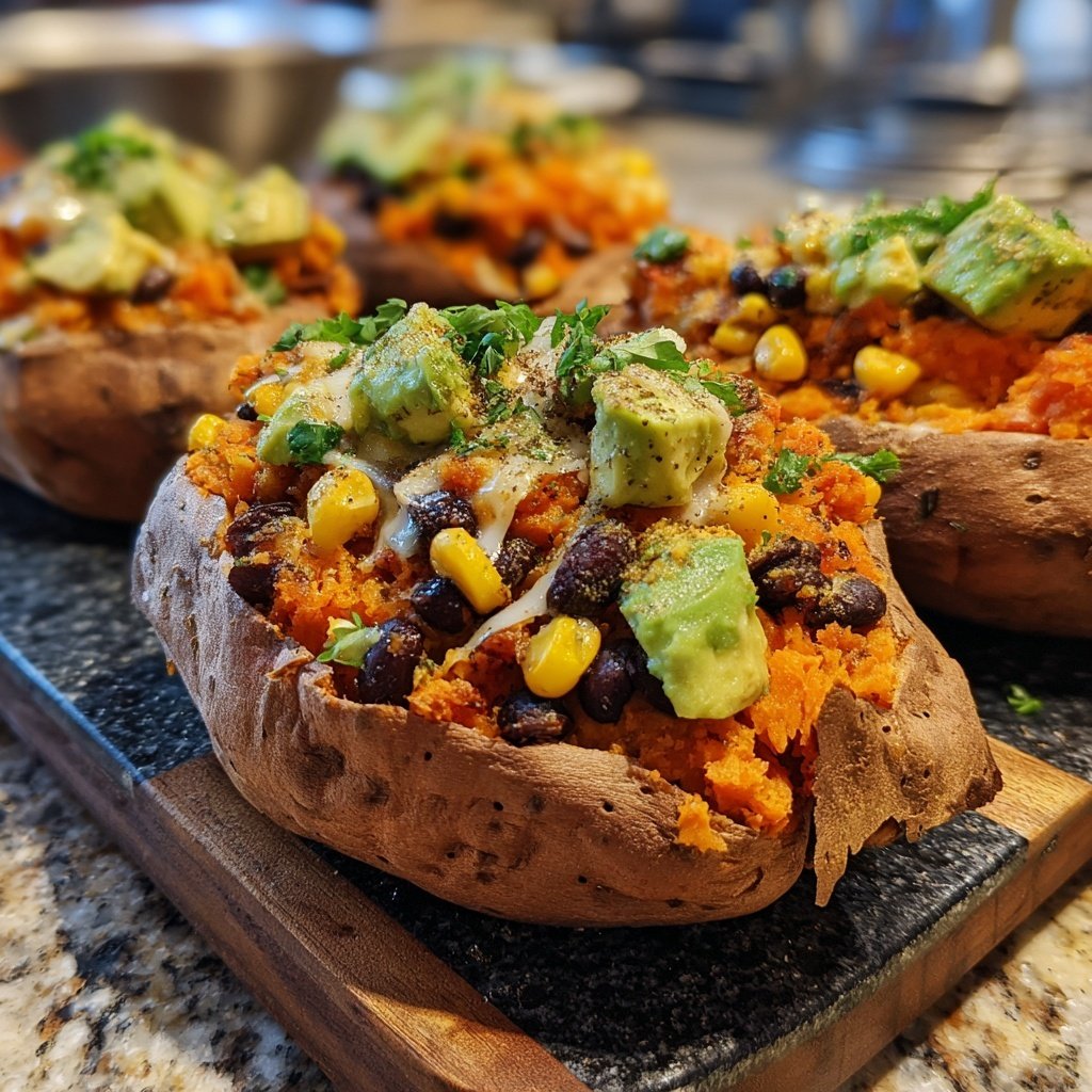 Healthy Stuffed Sweet Potatoes