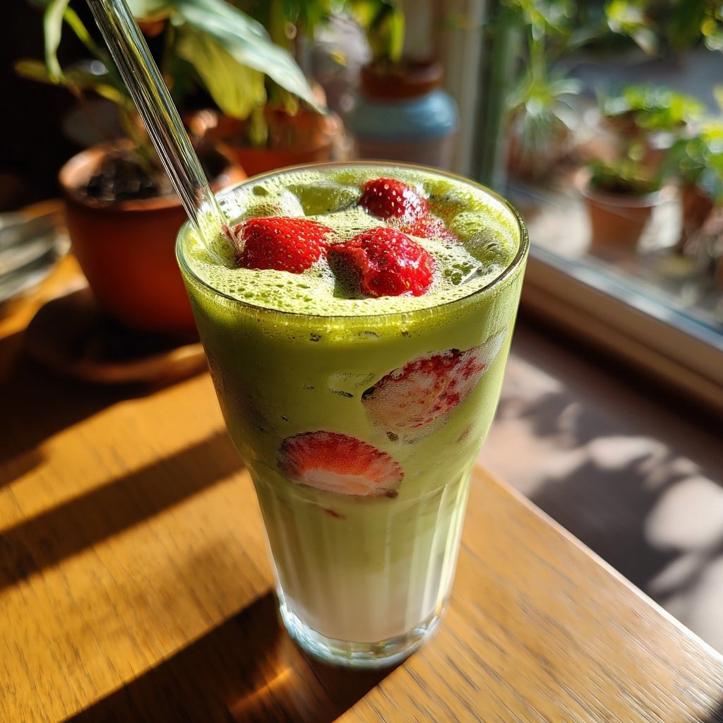 Strawberry Matcha Latte Iced