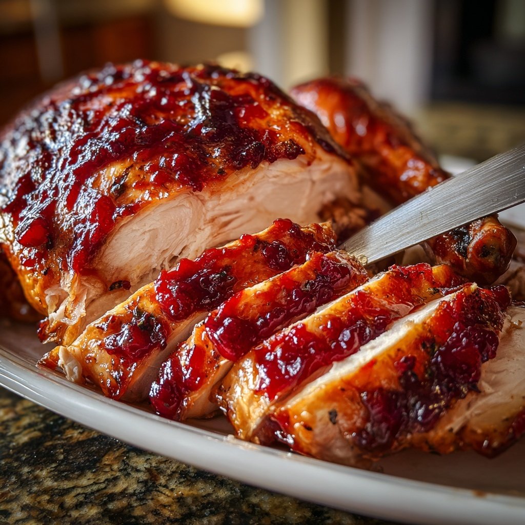 Roasted Turkey with Cranberry Glaze