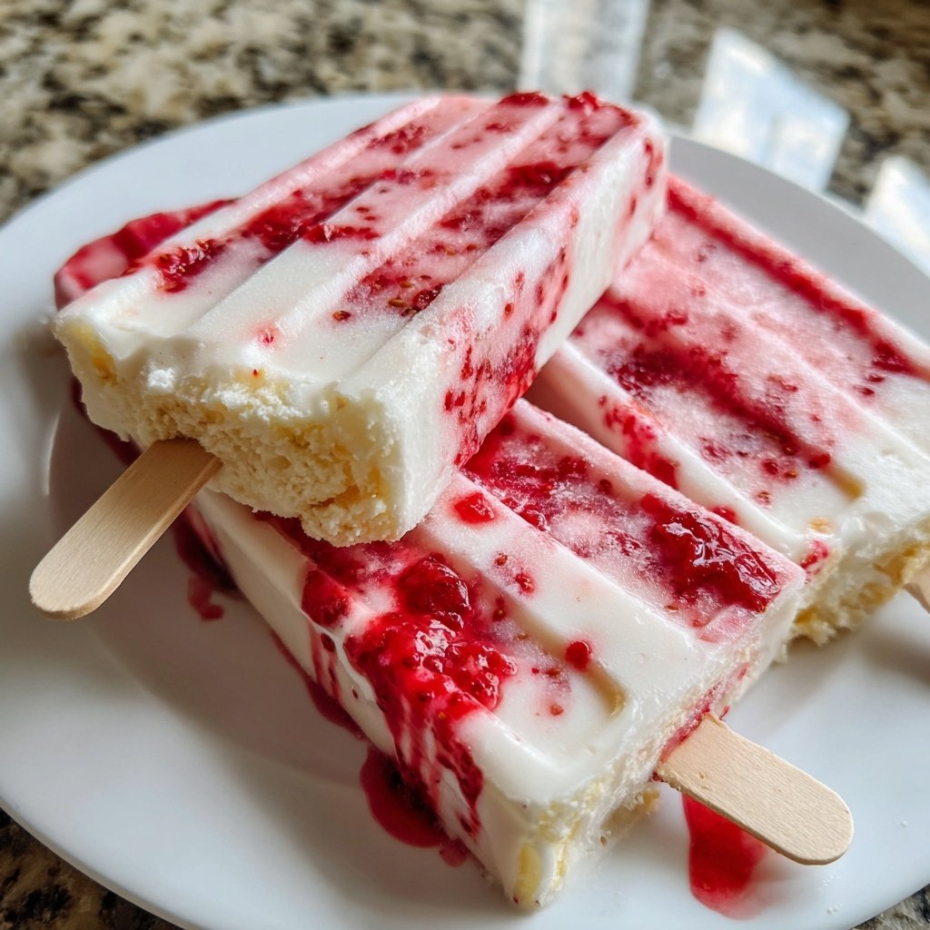 Strawberry Yogurt Breakfast Popsicles