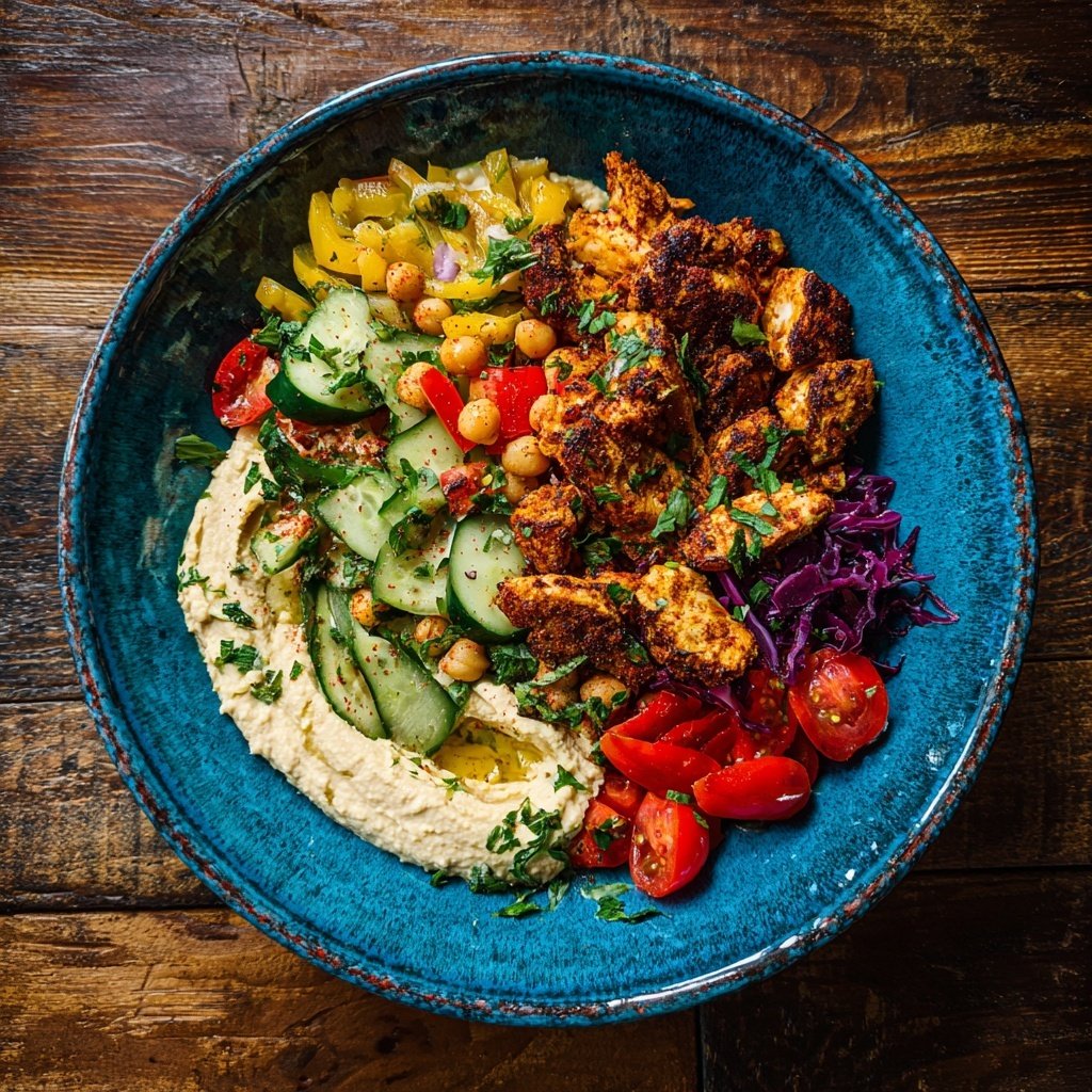 Mediterranean Chickpea Chicken Bowl