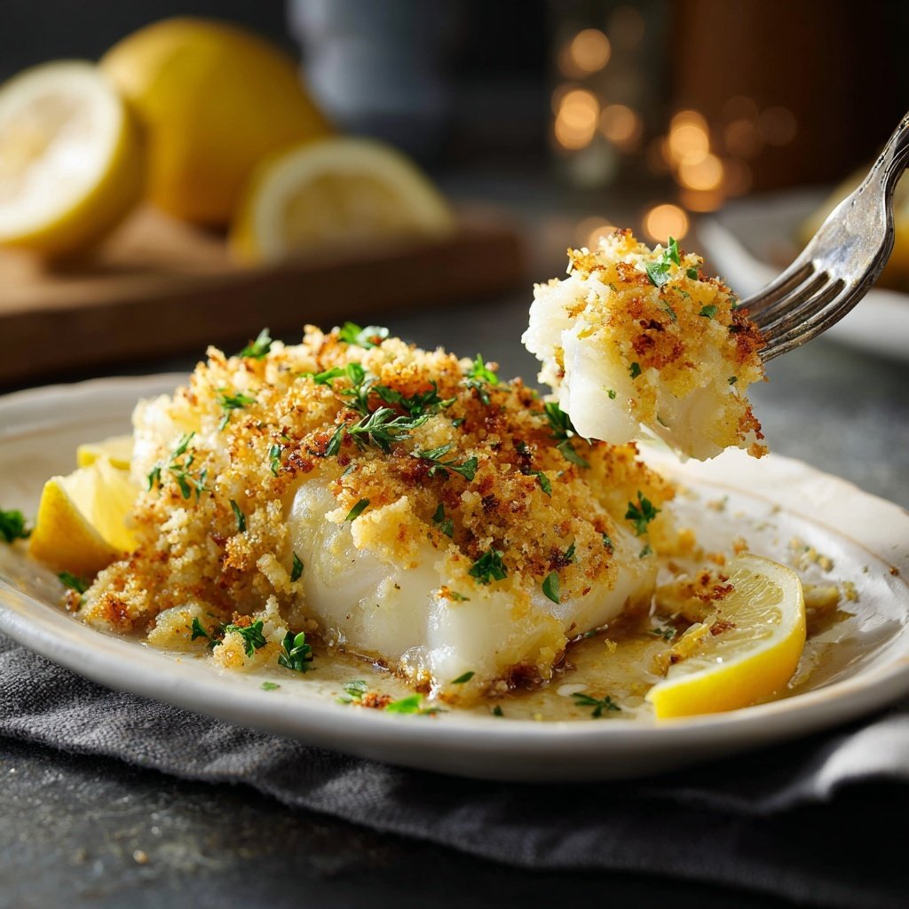 Baked Cod With Lemon Crumbs